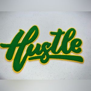 Hustle iron on patch